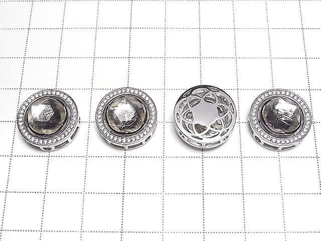 Meteoriten (Muonionalusta) Fassung Rund Durchgangsart Silber 925