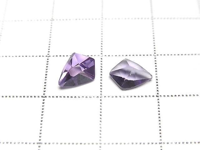 Hochwertiger Amethyst AAA loser Stein Drachenförmig facettiert fancy 8x6mm 5 Stück