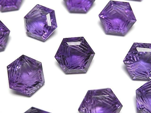 Hochwertiger Amethyst AAA loser Stein sechseckig geschliffen 13x12mm 1 Stück