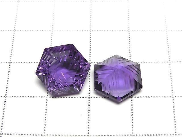 Hochwertiger Amethyst AAA loser Stein sechseckig geschliffen 13x12mm 1 Stück