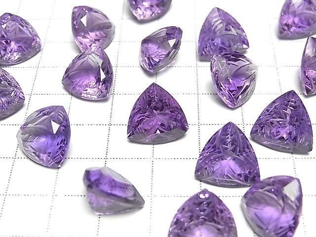 Hochwertiger Amethyst AAA loser Stein dreieckig facettiert 14x14mm 1 Stück