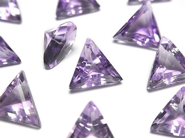 Hochwertiger Amethyst AAA loser Stein dreieckig facettiert 12x12mm 2 Stück