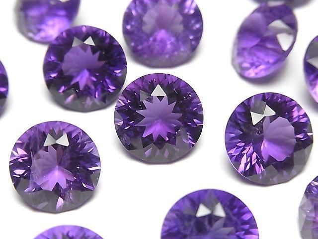 High Quality Amethyst AAA Loose Stone Round Concave Cut 12x12mm 1pc