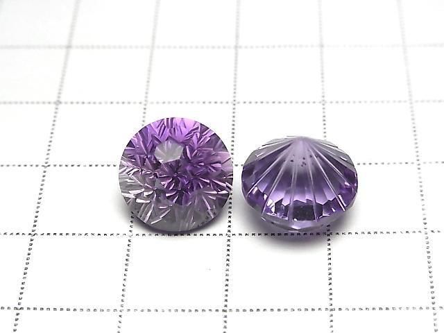 Hochwertiger Amethyst AAA loser Stein rund facettiert fancy 12x12mm 1 Stück