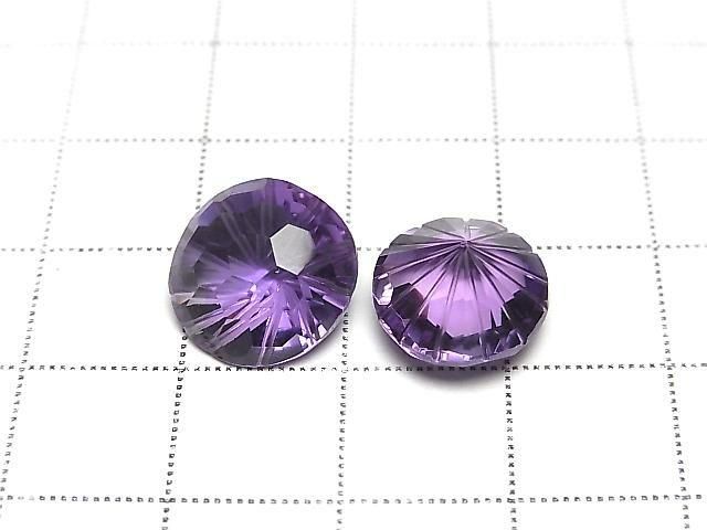 Hochwertiger Amethyst AAA loser Stein rund facettiert fancy 12x12mm 1 Stück