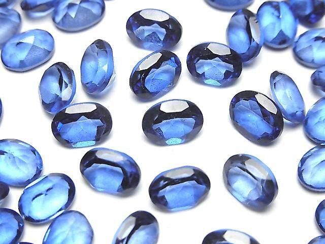 Hochwertiger blauer mystischer Topas AAA loser Stein oval facettiert 8x6mm 2 Stück