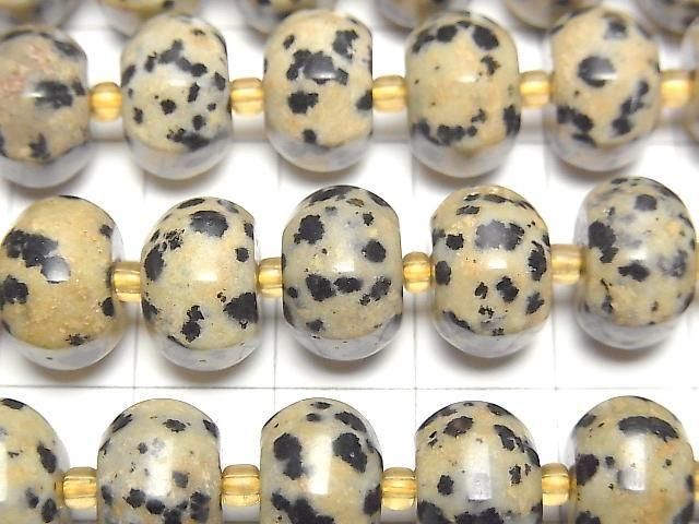 Dalmatiner-Jaspis 8 facettierte Rondelle 12x12x8mm Halb- oder 1Strang Perlen (ca. 15 Zoll/36 cm)
