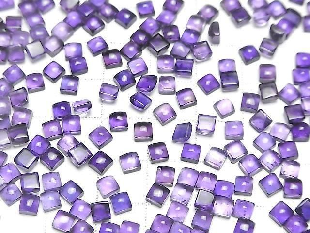 Amethyst AAA- quadratischer Cabochon 4x4mm 10Stück