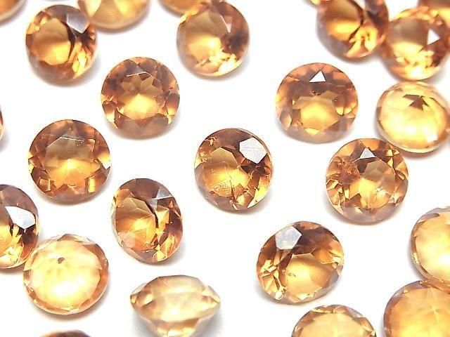 Oranger Blitzkristall AAA- Lose Steine Rund Facettiert 8x8mm 3 Stück