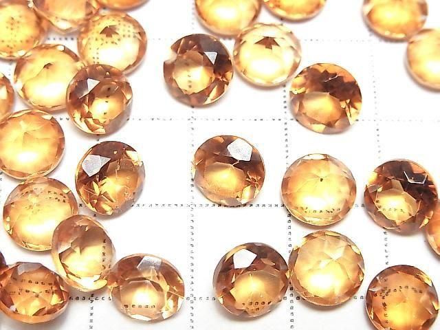 Oranger Blitzkristall AAA- Lose Steine Rund Facettiert 8x8mm 3 Stück