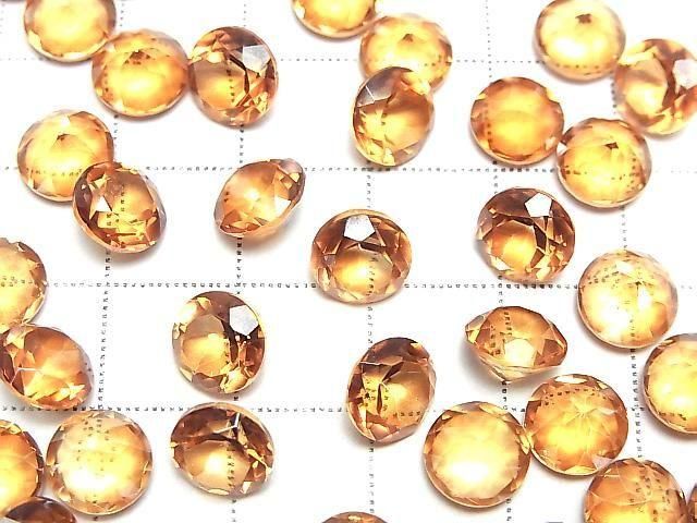 Oranger Blitzkristall AAA- Lose Steine Rund Facettiert 8x8mm 3 Stück