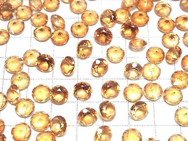 Oranger Blitzkristall AAA- Lose Steine Rund Facettiert 8x8mm 3 Stück