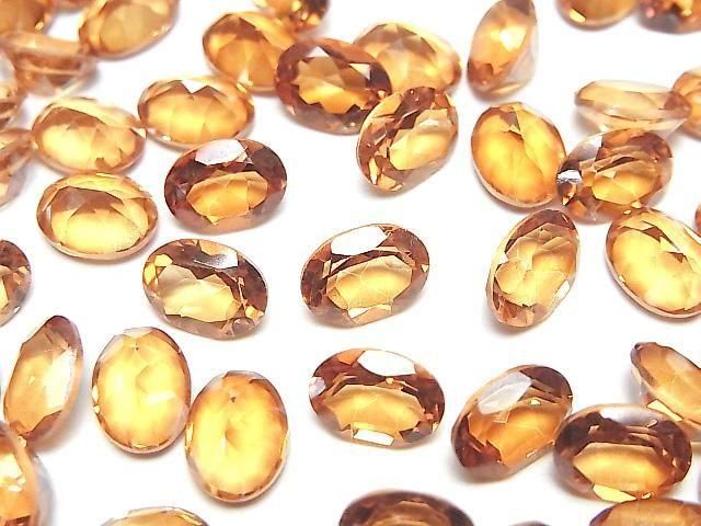 Oranger Blitzkristall AAA- Lose Steine Oval Facettiert 8x6mm 3 Stück