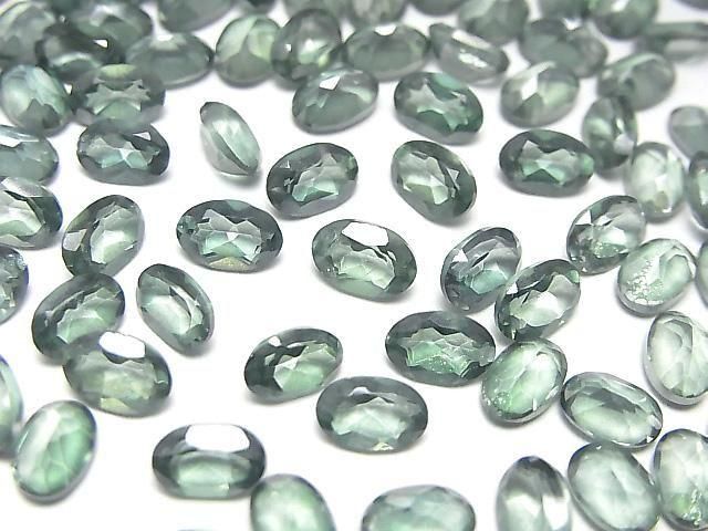 綠閃光水晶 AAA - 散裝橢圓形刻面寶石 6x4mm 10顆