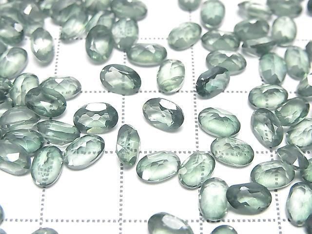 綠閃光水晶 AAA - 散裝橢圓形刻面寶石 6x4mm 10顆