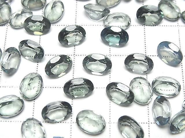 Grüner Blitzkristall AAA- Lose Steine Oval Facettiert 8x6mm 3 Stück
