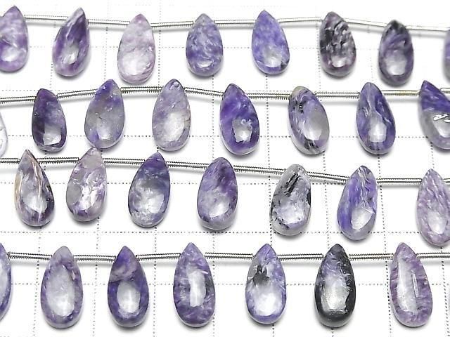Charoit AA++ Birnenform (glatt) 15x7mm 1 Strang Perlen (10 Stück)