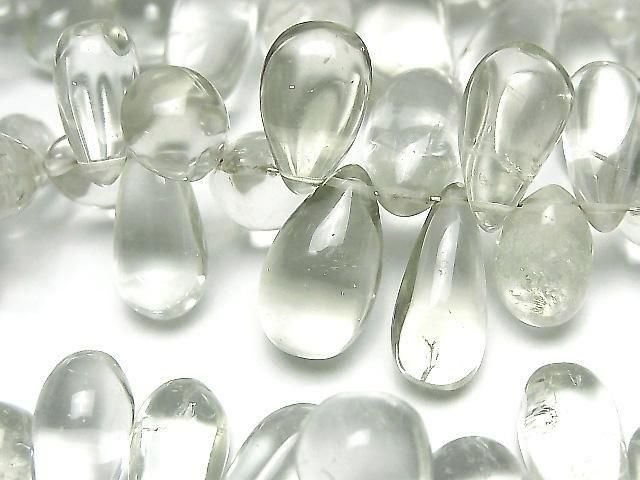 Grüner Amethyst AA++ Tropfen (glatt) halb oder 1 Strang Perle (ca. 17 cm)