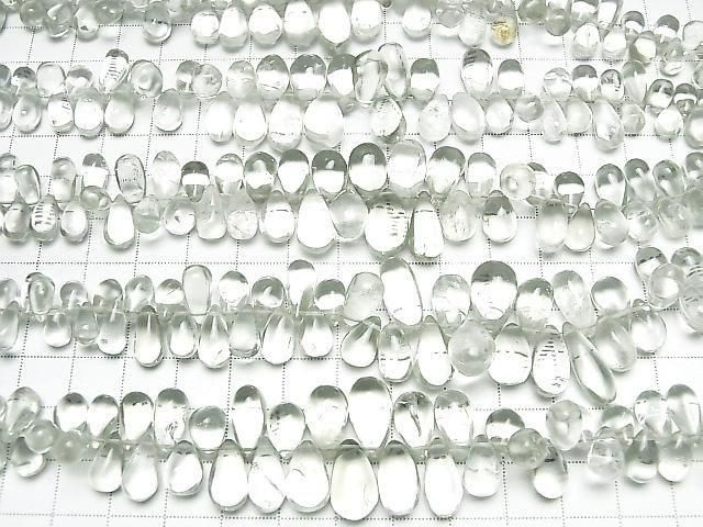 Grüner Amethyst AA++ Tropfen (glatt) halb oder 1 Strang Perle (ca. 17 cm)
