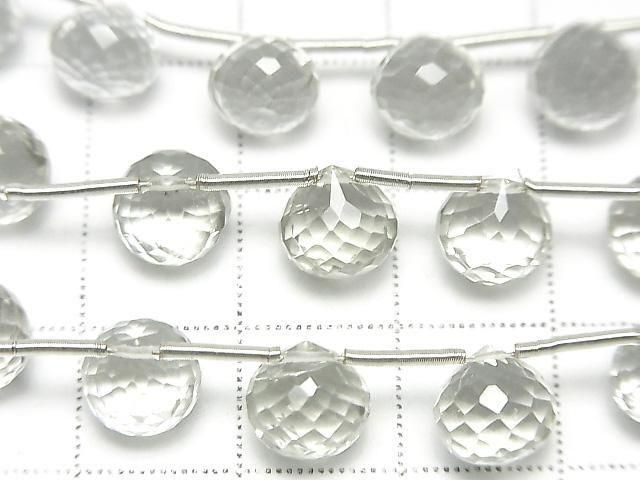 Hochwertiger grüner Amethyst AAA Zwiebel facettiert Briolette 1 Strang (8 Stück)