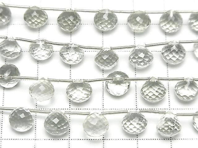 Hochwertiger grüner Amethyst AAA Zwiebel facettiert Briolette 1 Strang (8 Stück)