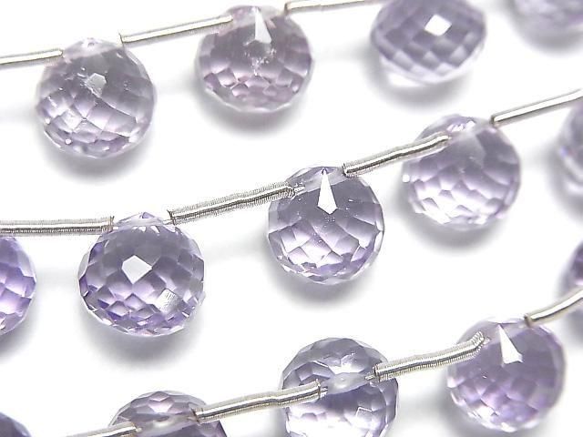 Hochwertige Amethyst AAA Zwiebel-facettierte Briolette 1 Strang (8 Stück)