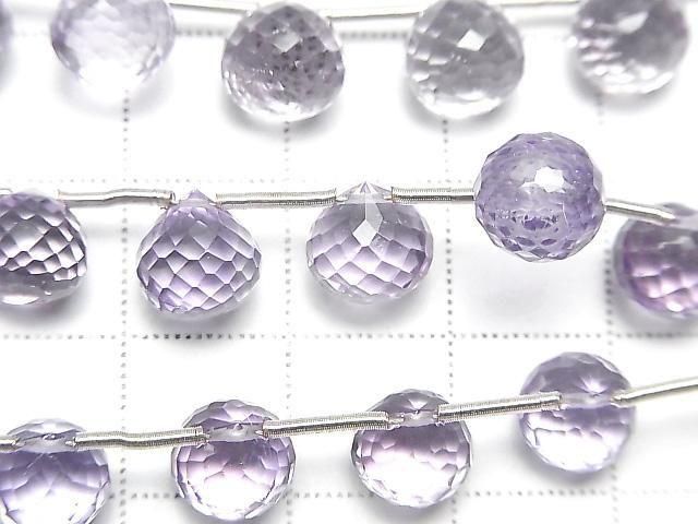 Hochwertige Amethyst AAA Zwiebel-facettierte Briolette 1 Strang (8 Stück)