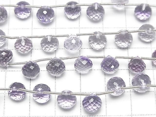 Hochwertige Amethyst AAA Zwiebel-facettierte Briolette 1 Strang (8 Stück)