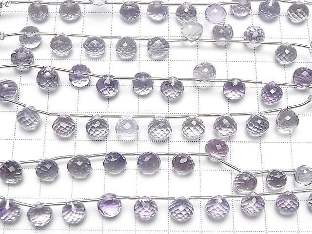 Hochwertige Amethyst AAA Zwiebel-facettierte Briolette 1 Strang (8 Stück)