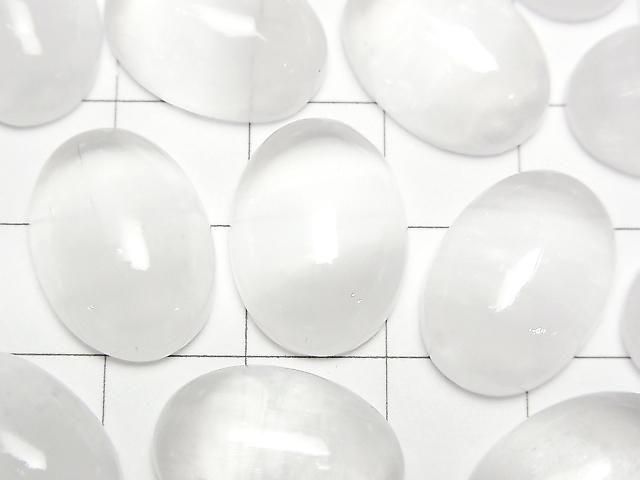 Selenit (Gips) ovaler Cabochon 18x13 mm 2 Stück