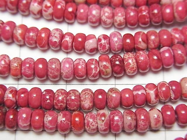 Roter Kaolinit Rondelle 4x4x2.5mm 1 Strang Perlen (ca. 38 cm)