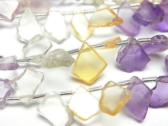 Mixed Stone AA++ Rough Slice Faceted 1strand beads (22 pcs)
