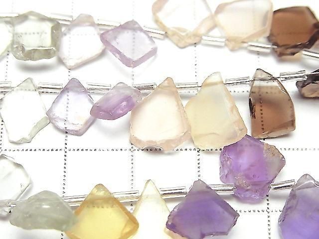 Mixed Stone AA++ Rough Slice Faceted 1strand beads (22 pcs)