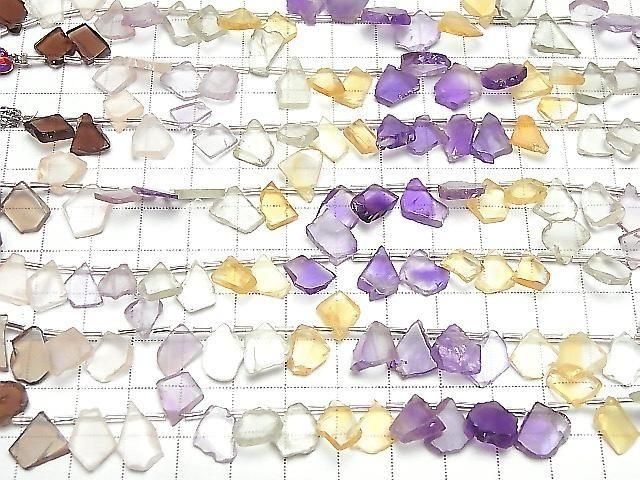Mixed Stone AA++ Rough Slice Faceted 1strand beads (22 pcs)