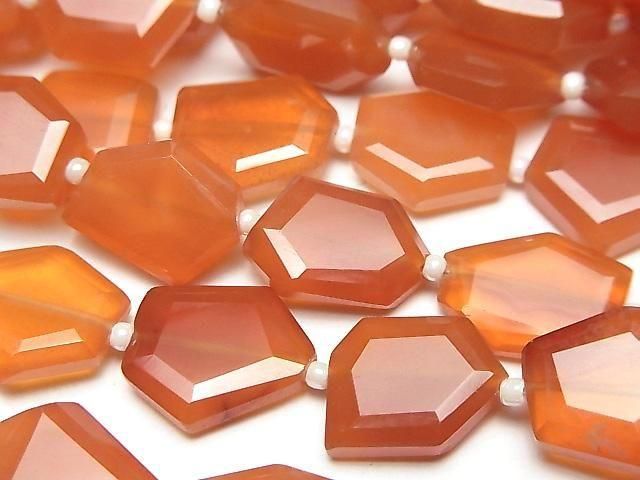 High Quality Carnelian AAA- Flat Faced Nugget 1strand beads (approx. 7 inches/18 cm)