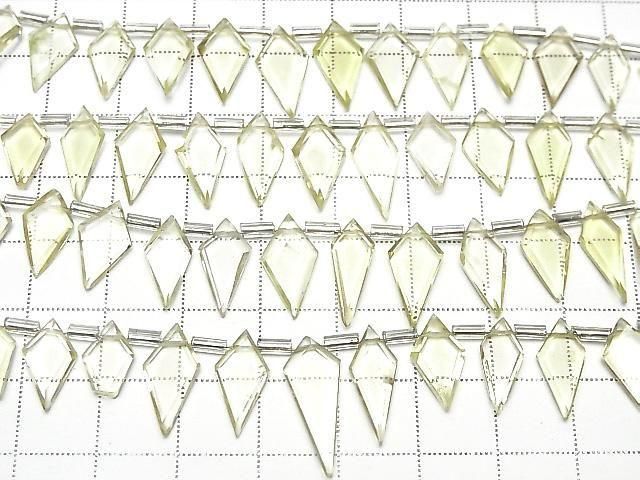 Zitronenquarz AA++ Deformierte Diamantform 1 Strang Perlen (ca. 6 Zoll/16 cm)