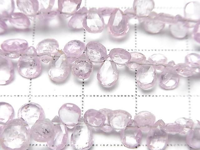 Unbehandelter rosa Saphir AA++ Birnenform facettierte Briolette halbe oder 1 Strang Perlen (ca. 7 Zoll/18 cm)