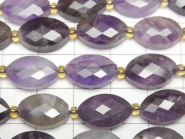 Gemischter Amethyst facettierte Oval 14x9mm 1 Strang Perlen (ca. 15 Zoll/38 cm)