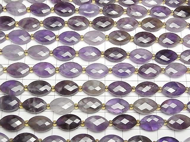 Gemischter Amethyst facettierte Oval 14x9mm 1 Strang Perlen (ca. 15 Zoll/38 cm)