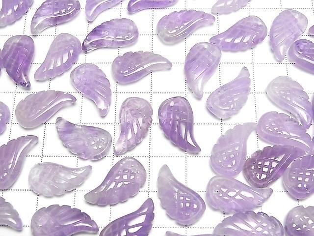 Lavendel Amethyst AA++ Engel Flügel 18x10mm 3Stück