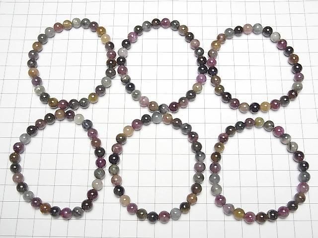 Multicolor Turmalin AA Rund 6.5mm Armband