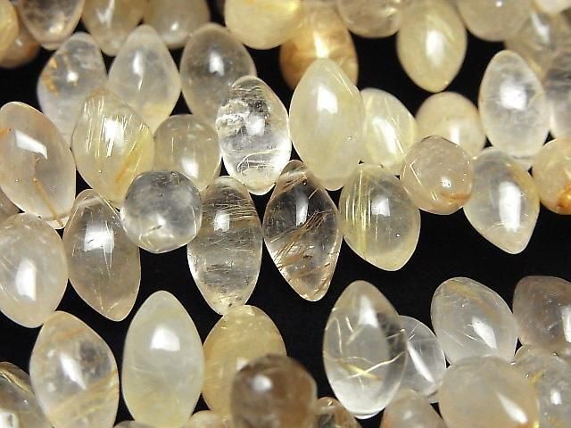 Rutilquarz AA++ Marquise Reis (Glatt) Halb- oder 1strang Perlen (ca. 7 Zoll/18 cm)