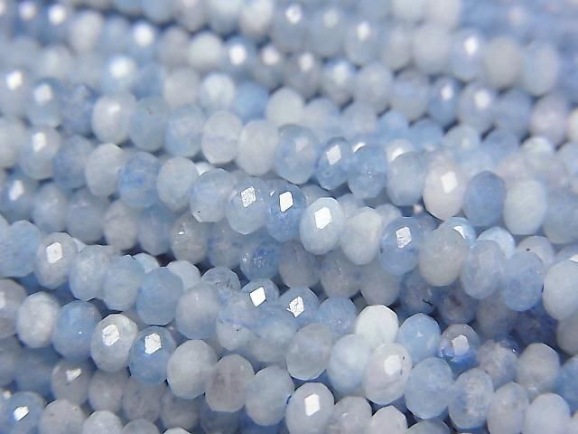 Hochwertig! Aquamarin AA++ Facettiert Knopf-Rondelle 3x3x2mm 1Strang Perlen (ca. 15Zoll/37cm)