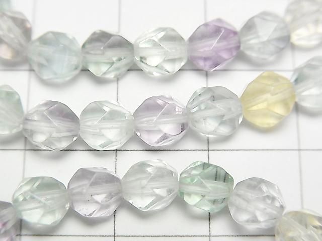 Multicolor Fluorit AAA 20 Facettierte Runde 6mm Pastellarmband