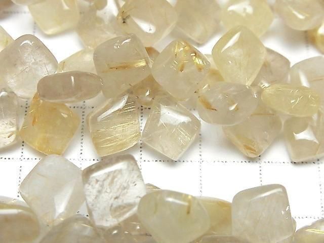 Rutilquarz AA+ Deformierte Diamantform (Glatt) Halb- oder 1strang Perlen (ca. 7 Zoll/17 cm)
