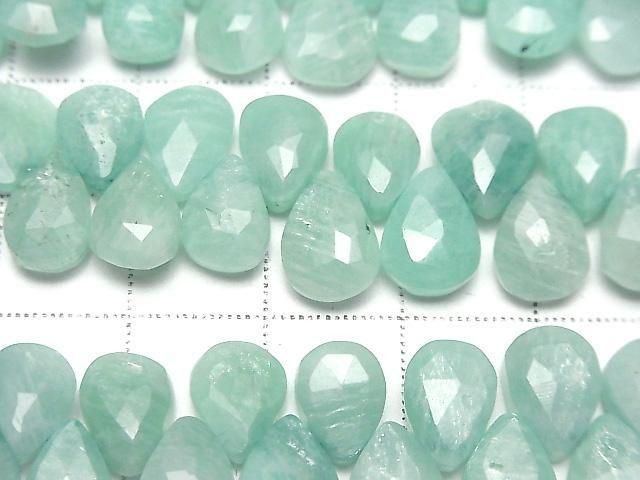 Amazonite AA++ Pear shape Faceted Briolette half or 1strand beads (aprx.7inch/17cm)