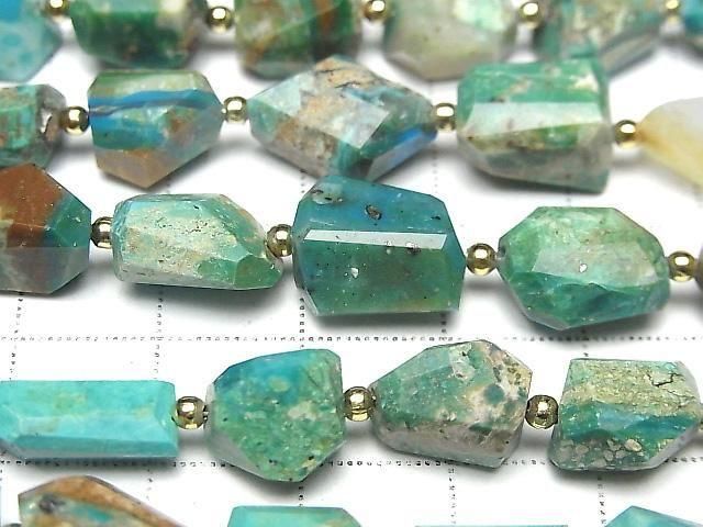 Peruanischer blauer Opal facettierter Nugget 1Strang Perlen (ca. 7 Zoll/18 cm)