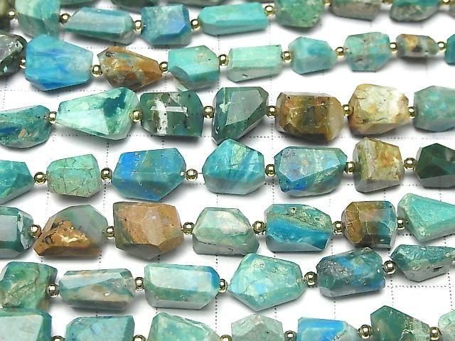 Peruanischer blauer Opal facettierter Nugget 1Strang Perlen (ca. 7 Zoll/18 cm)