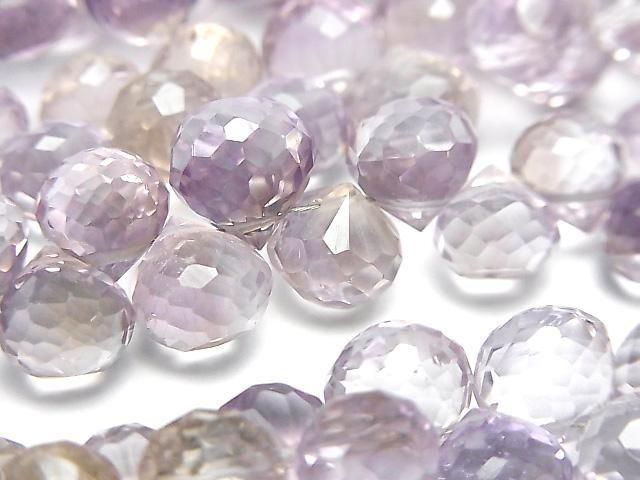 Hochwertiger Amethyst x Citrin AAA- Zwiebel-facettierte Briolette Halb- oder 1Strang Perlen (ca. 7 Zoll/18 cm)