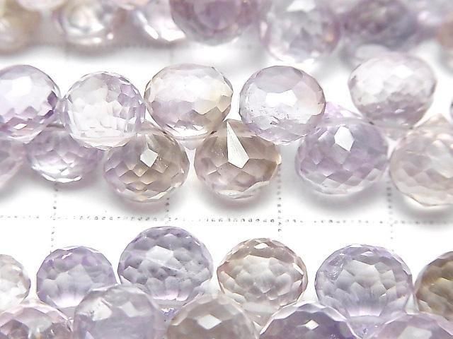 Hochwertiger Amethyst x Citrin AAA- Zwiebel-facettierte Briolette Halb- oder 1Strang Perlen (ca. 7 Zoll/18 cm)